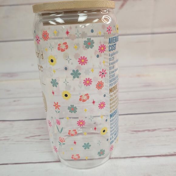 Vintage Inspired Glass Jar with Straw and Lid Year 1949 - Picture 4 of 6